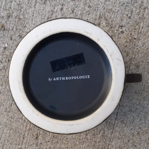 Anthropologie Black Mug with White Monogram - Coffee Mug with Initial "L" - Picture 12 of 13